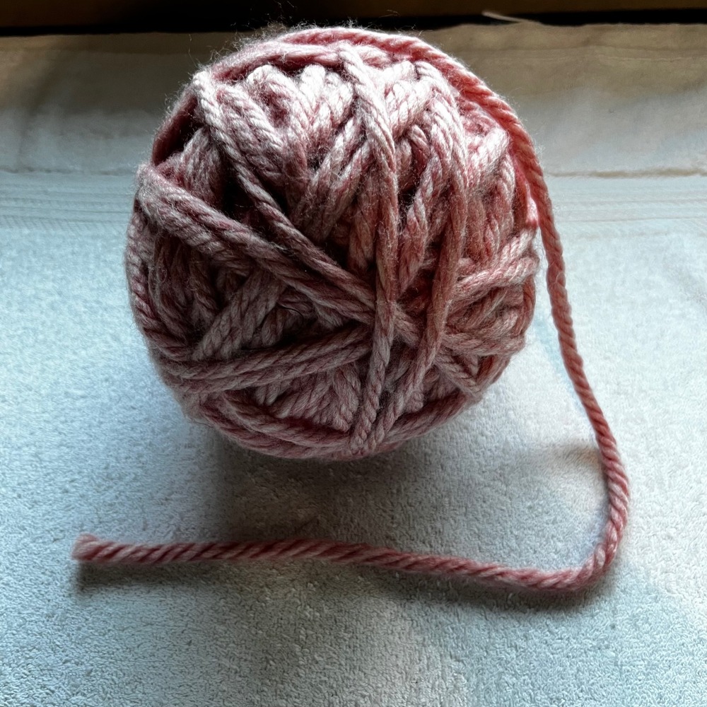 Bulky Yarn Pink Heather Chunky Twisted Fiber Large Ball